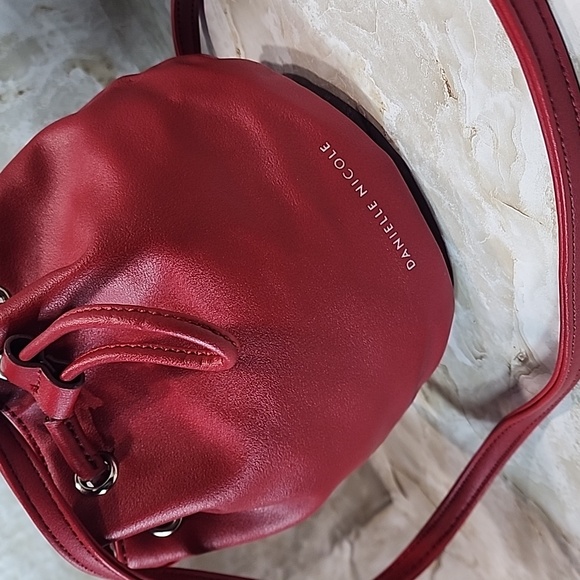 Danielle Nicole Alexa Mini Bucket bag in red faux leather.  - Picture 2 of 4